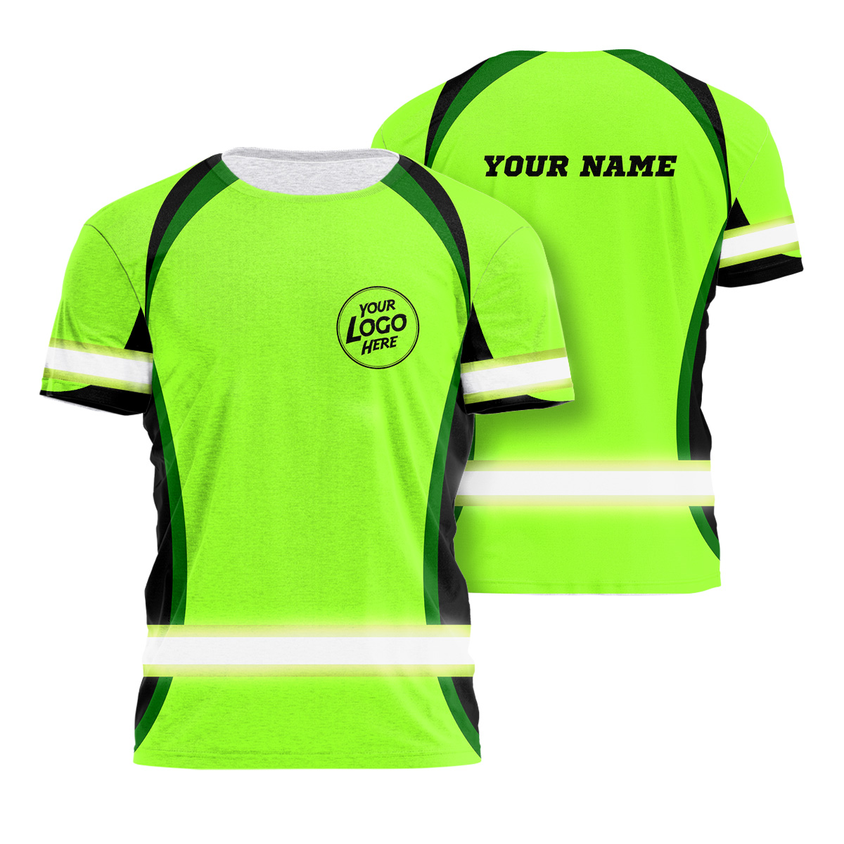 High Visibility Reflective Green Tshirt Uniforms Worker Safety - Hivis ...