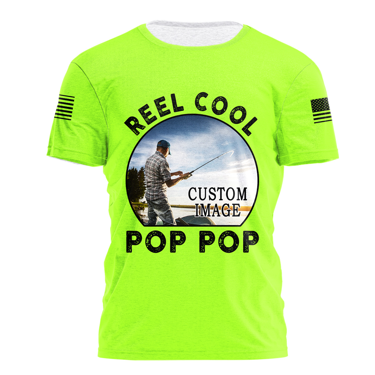 Hi Vis Shirt Reel Cool Pop Pop Custom Image Short Sleeve Tshirt For Fishing  Lovers - Hivis Clothing